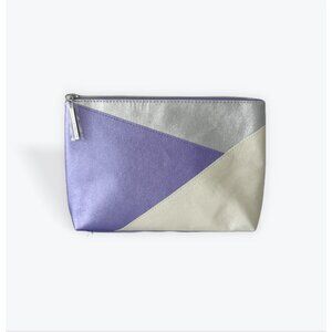 Lancome Purple Silver Gold Makeup Cosmetic Bag/Travel Case NEW